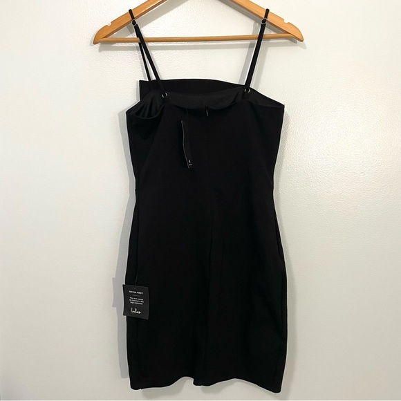 Lulus Drinks On Me Black Sleeveless Pleated Bodycon Dress Small - Picture 6 of 15